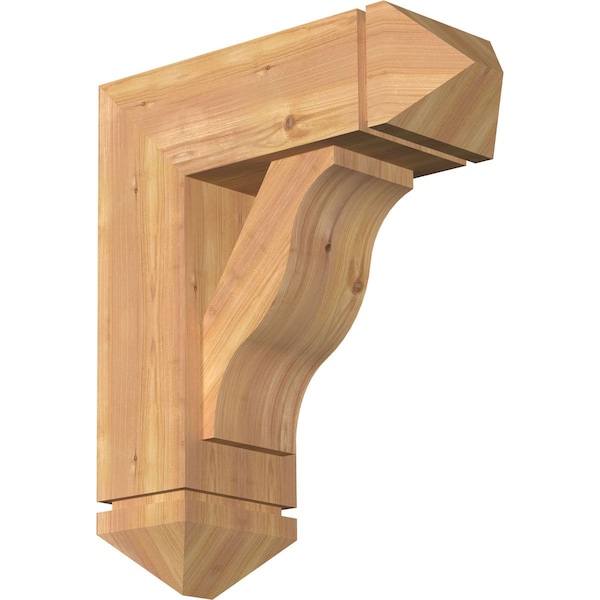 Ekena Millwork Funston Arts and Crafts Smooth Bracket w/ Offset Brace, Western Red Cedar, 7 1/2"W x 20"D x 24"H BKT0806X20X24FST03SWR - main
